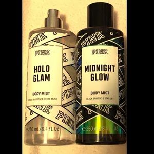 PINK holo glam, midnight glow, 80% full